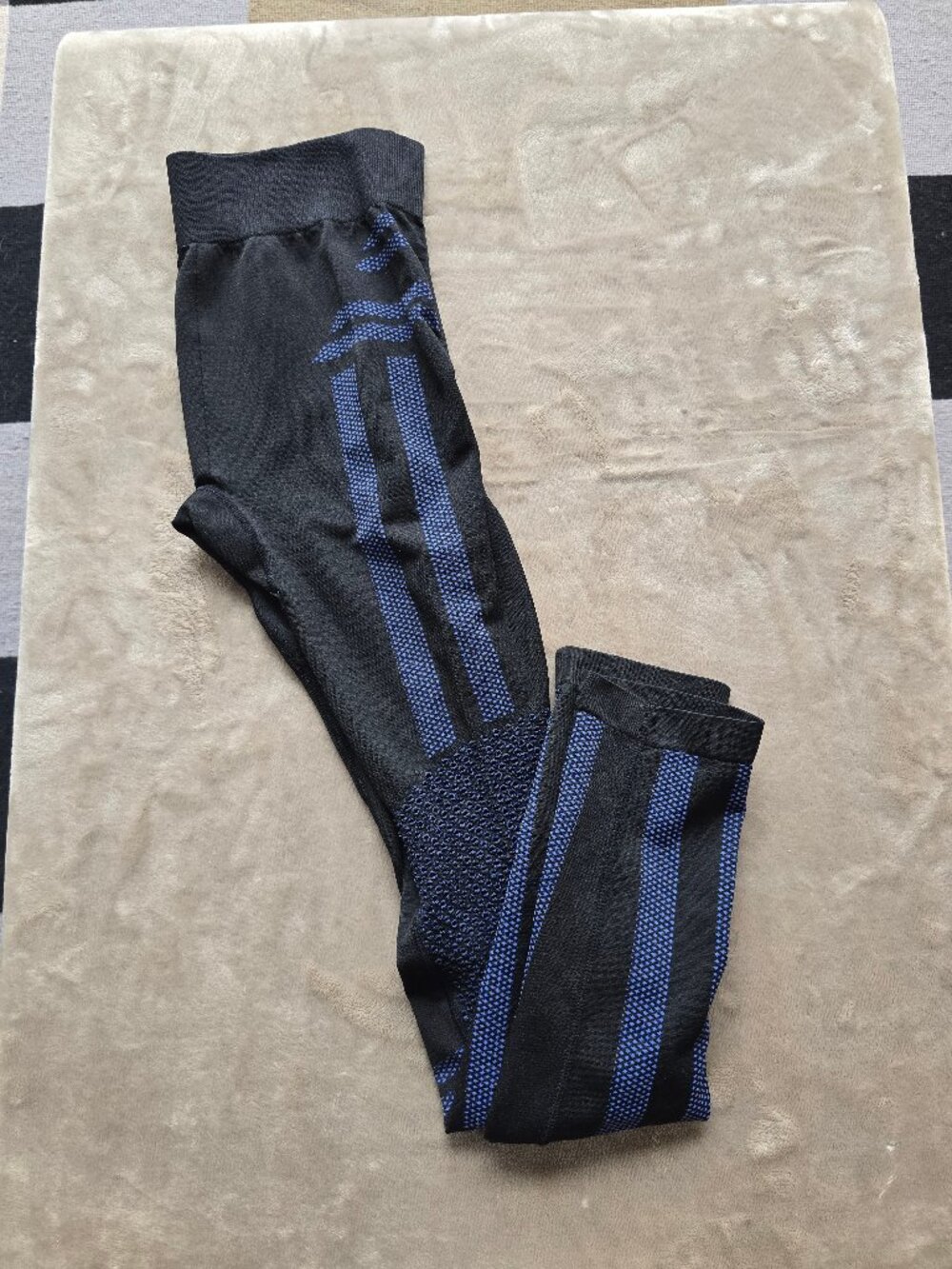 Men's Seamless Ergonomic Compression Tights - Black/Blue Base Layer Pants